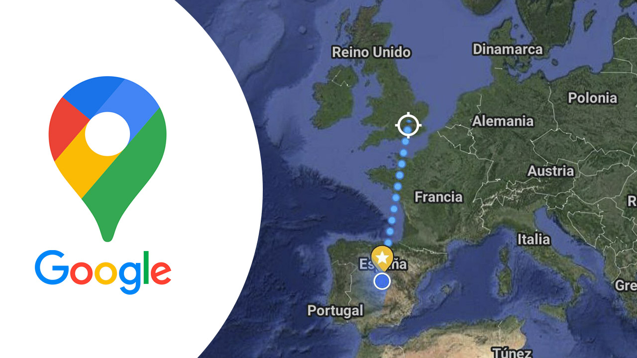 Cómo medir la distancia entre dos puntos en línea recta en Google Maps con el móvil
