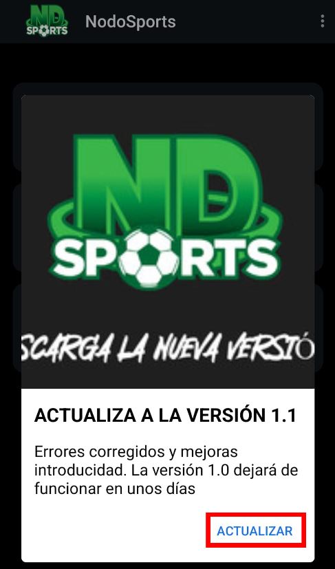 Cómo actualizar NodoSports para seguir viendo fútbol y deportes gratis 1