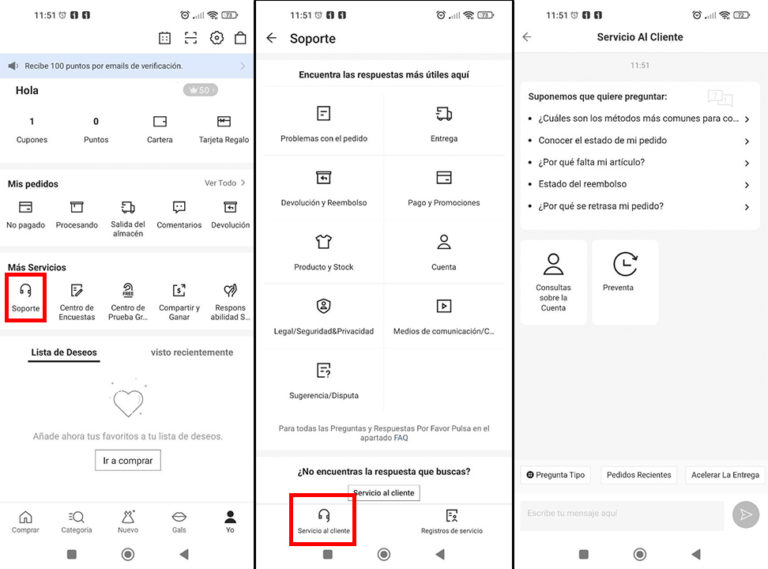 Cómo reclamar en Shein un pedido incompleto