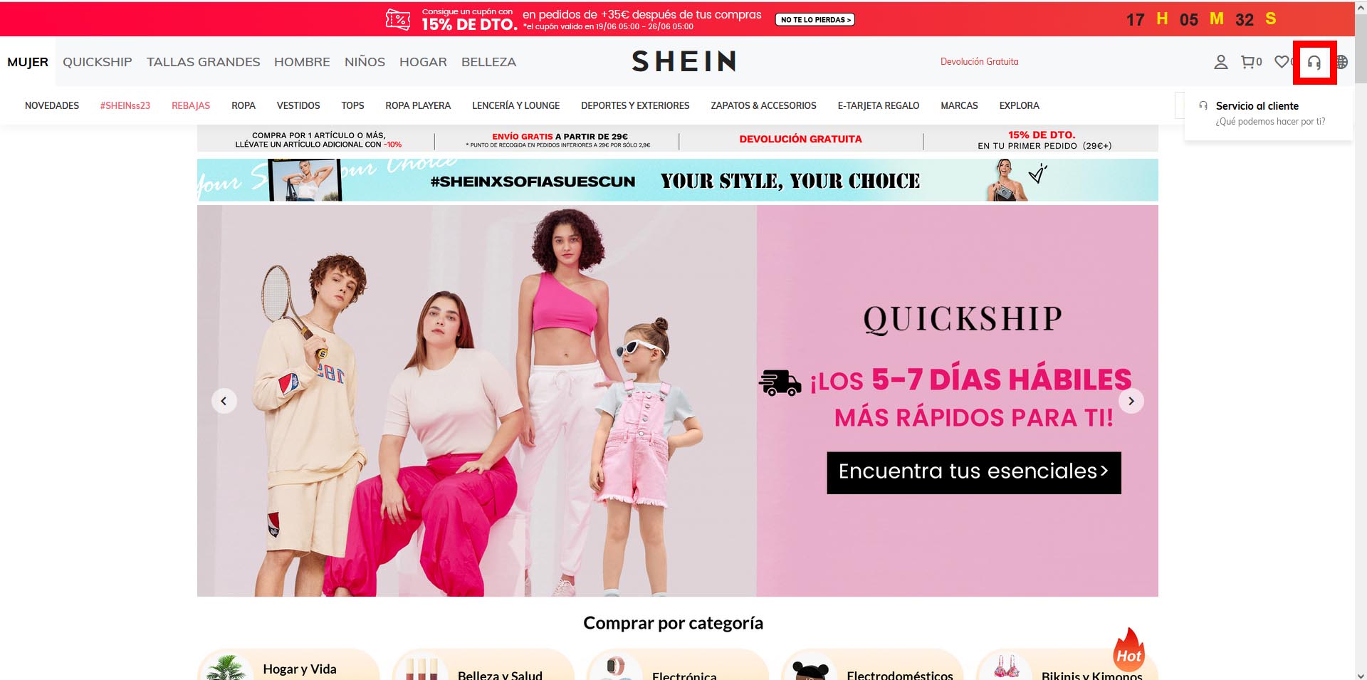Cómo reclamar en Shein un pedido incompleto