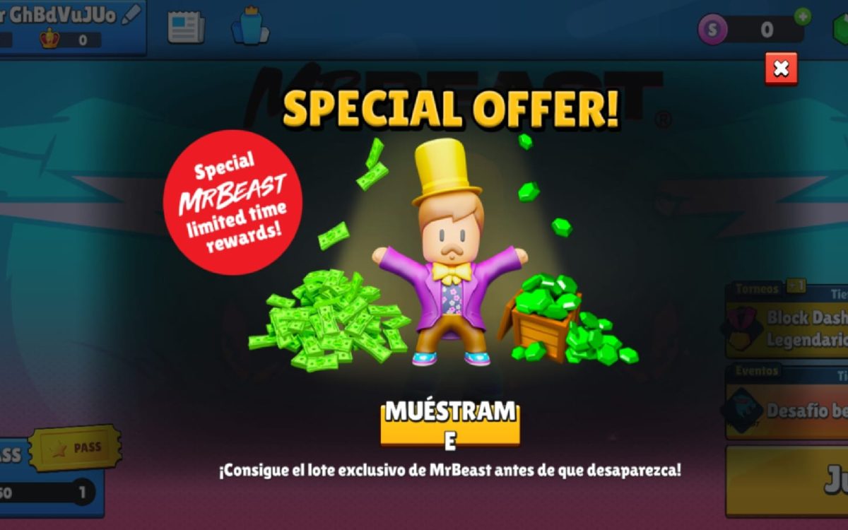 Cómo convertirte en MrBeast en Stumble Guys