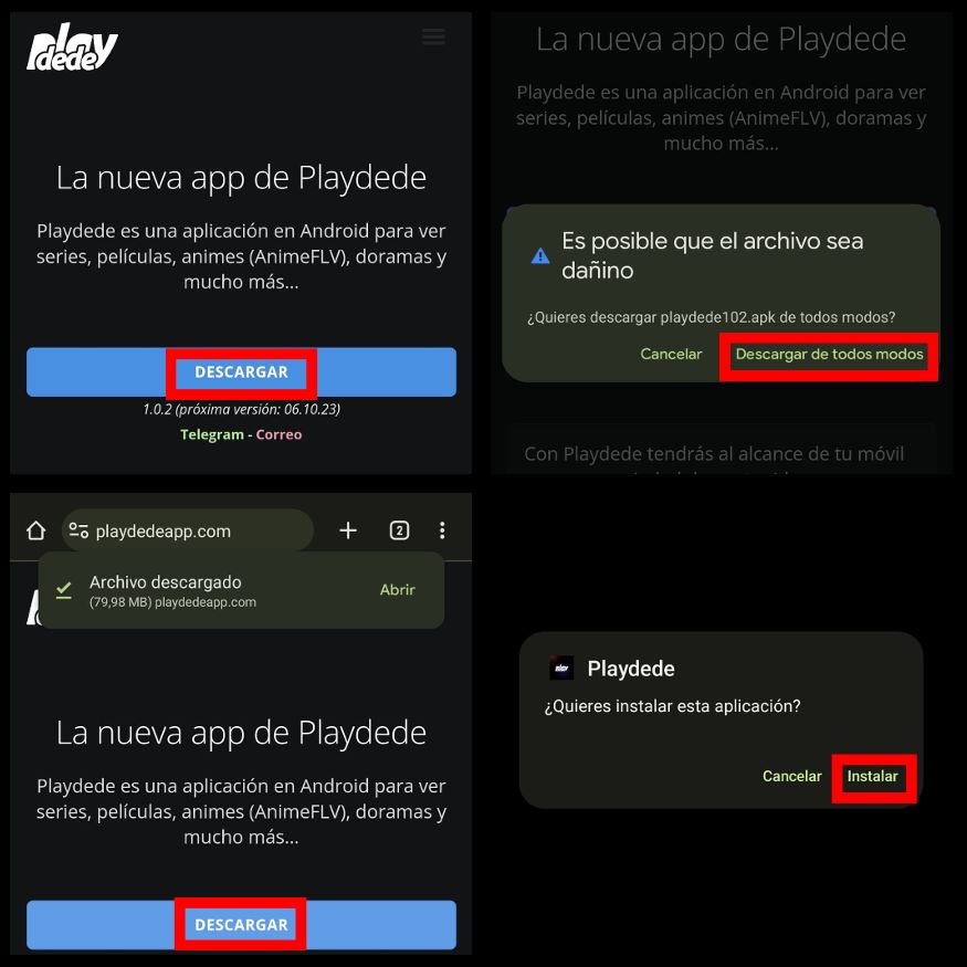Cómo descargar e instalar la app de Playdede en tu móvil Android 2