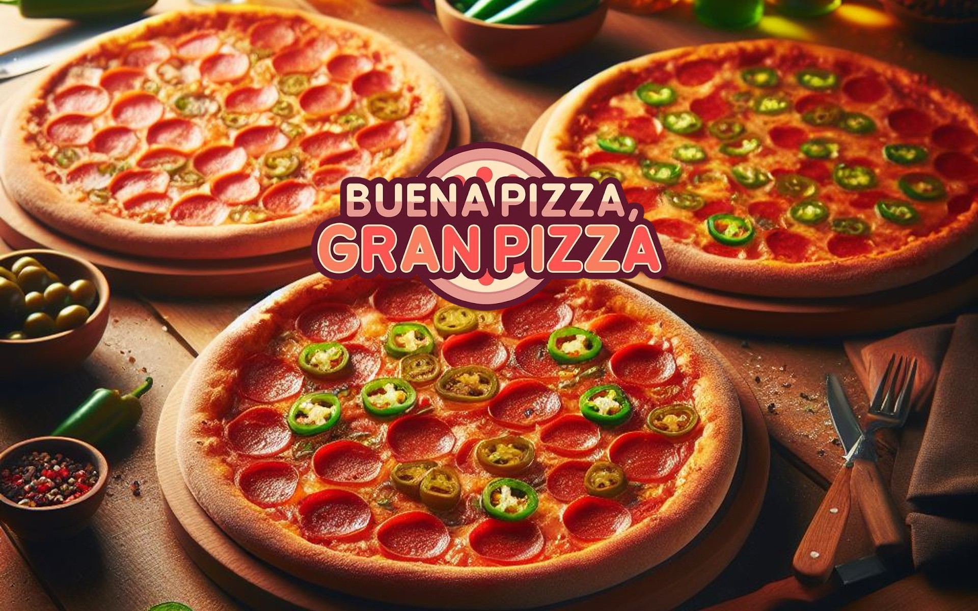 Cuáles son los ingredientes picantes de Buena Pizza Gran Pizza