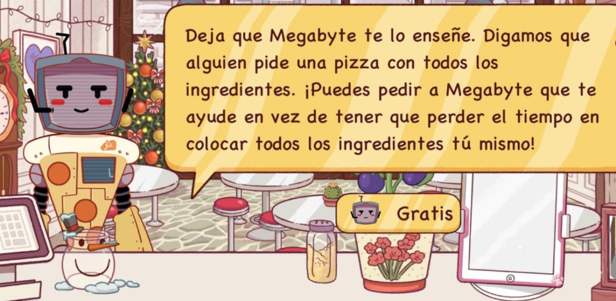 Hay que darle pizza al robot Megabyte de Buena Pizza Gran Pizza 2