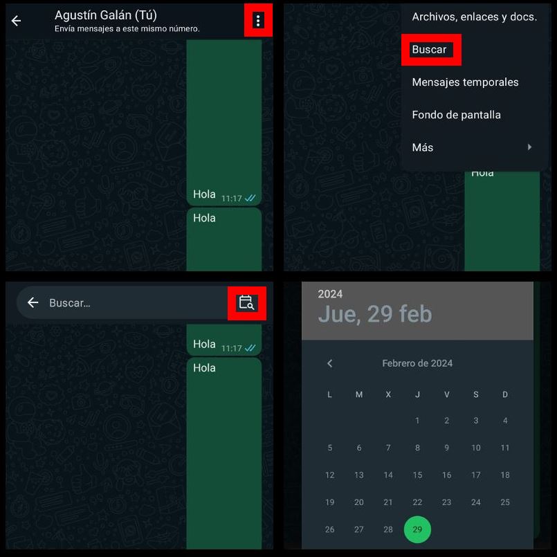 Cómo buscar mensajes de WhatsApp por fecha 1