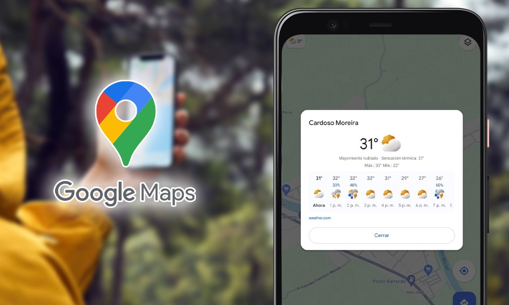 Como saber el tiempo que hace y la calidad del aire de un lugar en Google Maps