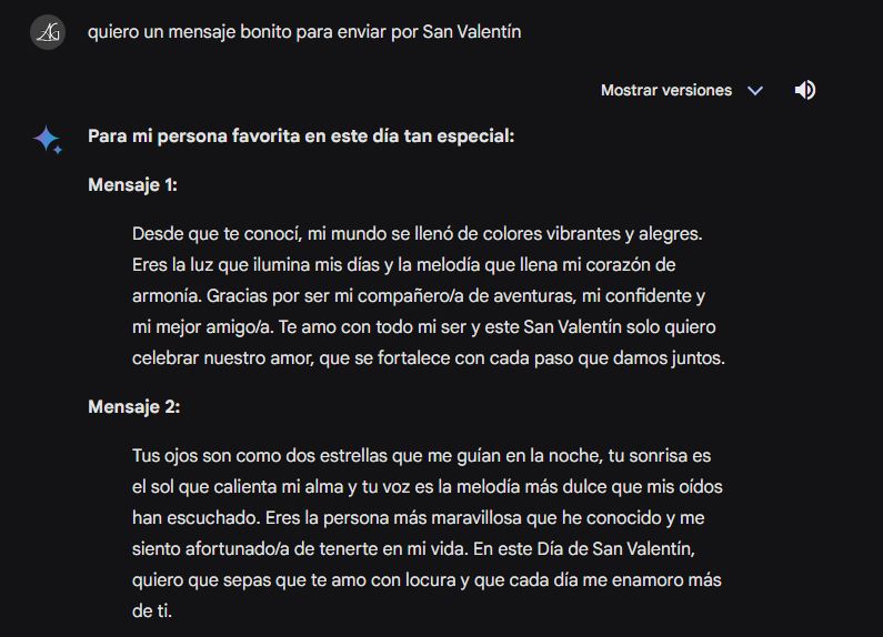 Cómo usar la inteligencia artificial para mandar bonitos mensajes por San Valentín 2