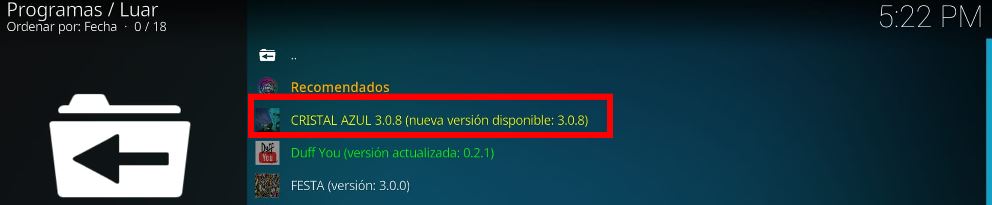 Cómo instalar el addon Cristal Azul desde cero en Kodi 5
