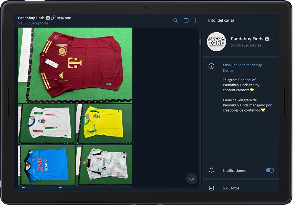 Grupos y canales de Telegram para comprar camisetas de fútbol sorpresa en Pandabuy