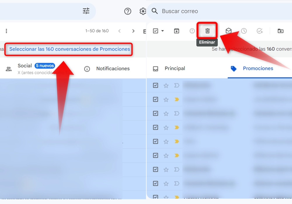 Elimina todos los correos de promociones de forma masiva en Gmail