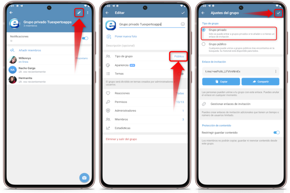 Así puedes configurar tu grupo público a privado en Telegram