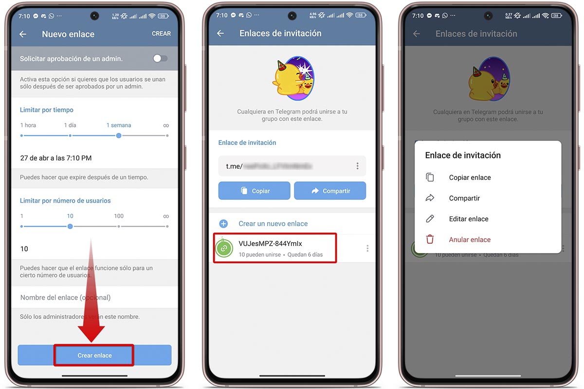 Personaliza el enlace de tu grupo privado en Telegram como quieras