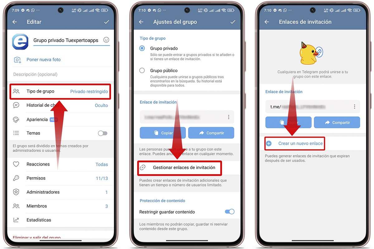 Así puedes crear un enlace de invitación para un grupo privado de Telegram