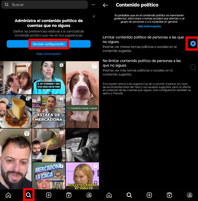 Cómo evitar que aparezcan publicaciones políticas en mi Instagram 1
