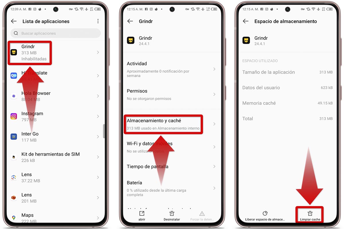 Grindr no se puede actualizar: borra caché