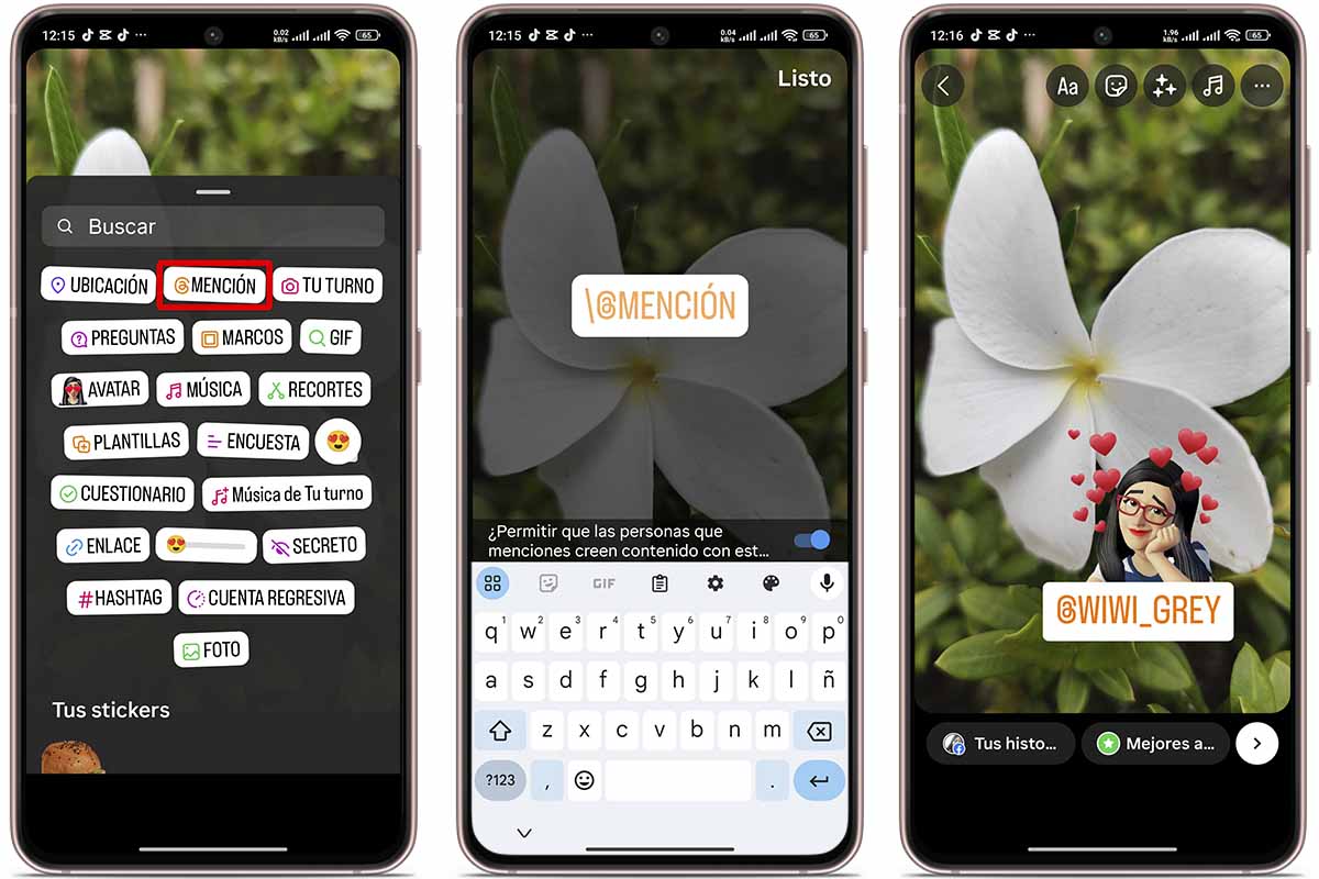 Trucos para aprovechar los stickers de las historias de Instagram: menciona