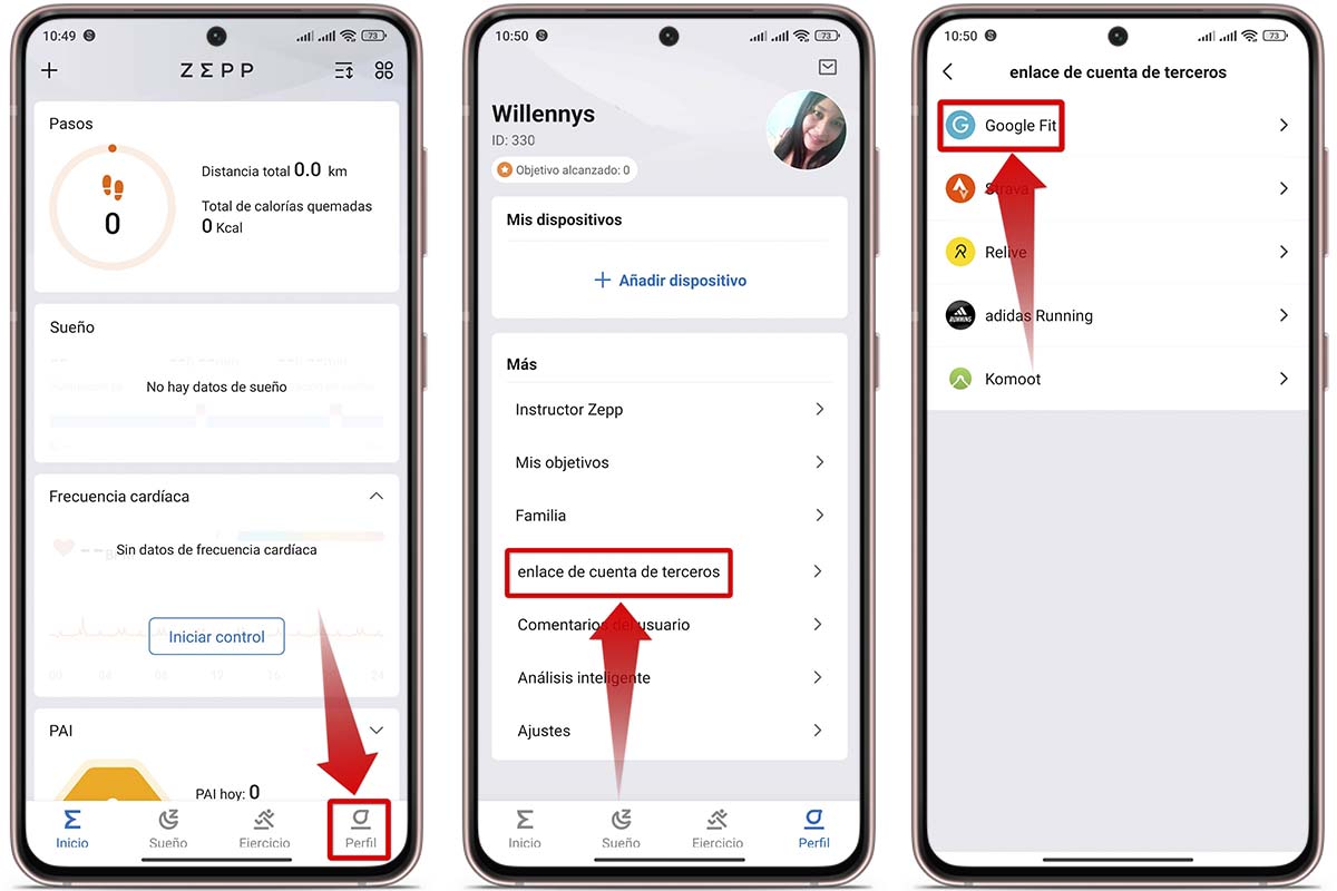 ¿Por qué Google Fit no sincroniza datos con Zepp?