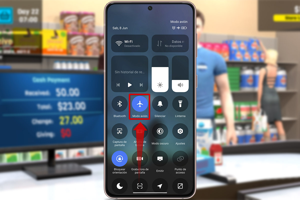 Cómo evitar los anuncios de publicidad de Manage Supermarket Simulator gratis: Modo Avión