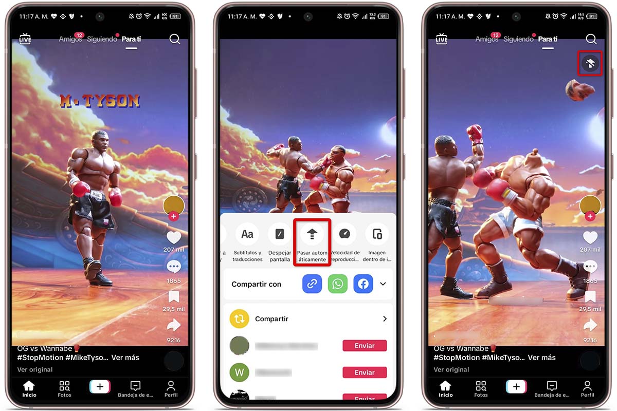 Pasos para activar la función para pasar de un TikTok a otro automáticamente