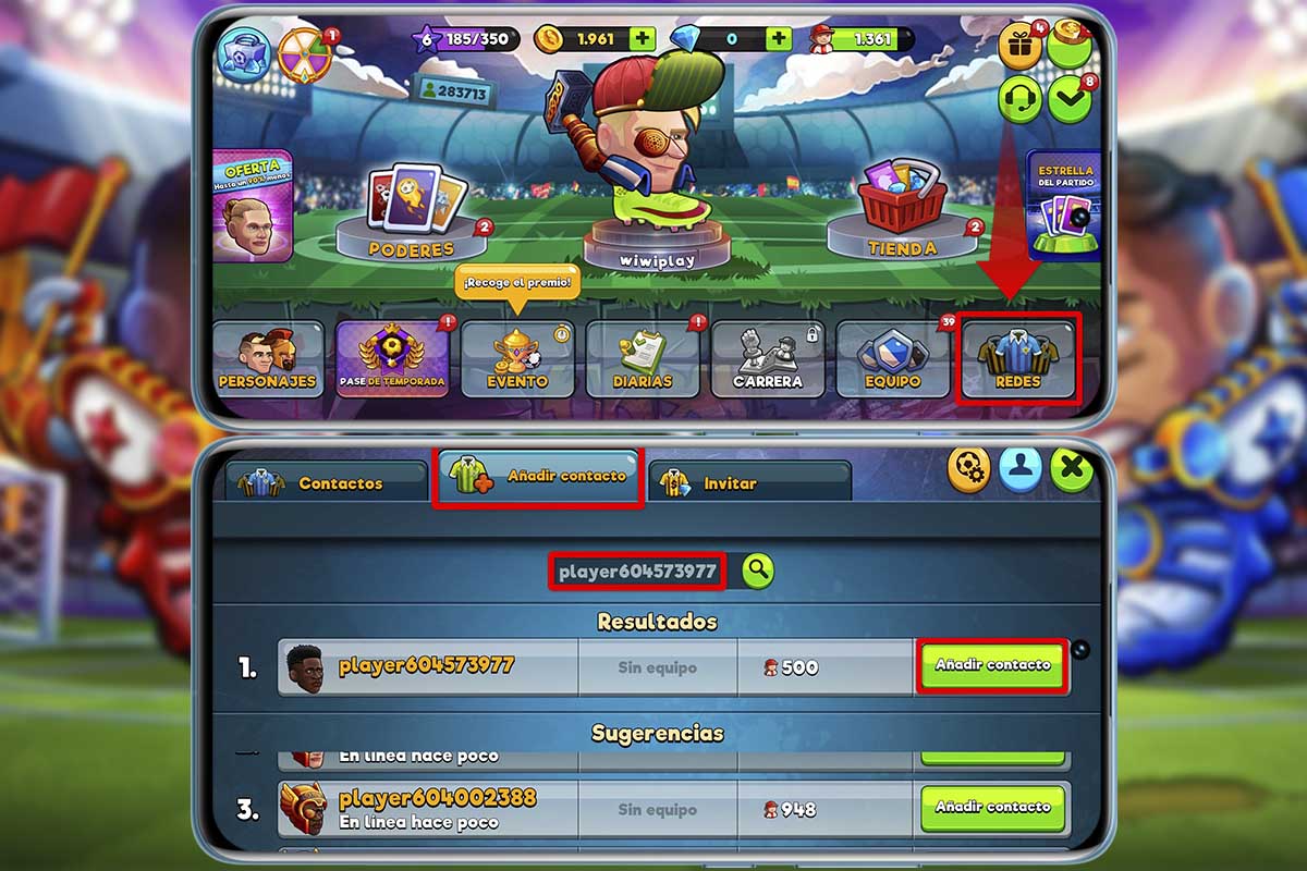 Pasos para agregar un amigo en Head Ball 2 directamente