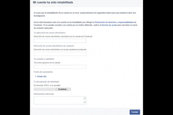 Cuenta inhabilitada de Facebook: ¿cómo puedo recuperar mi cuenta?