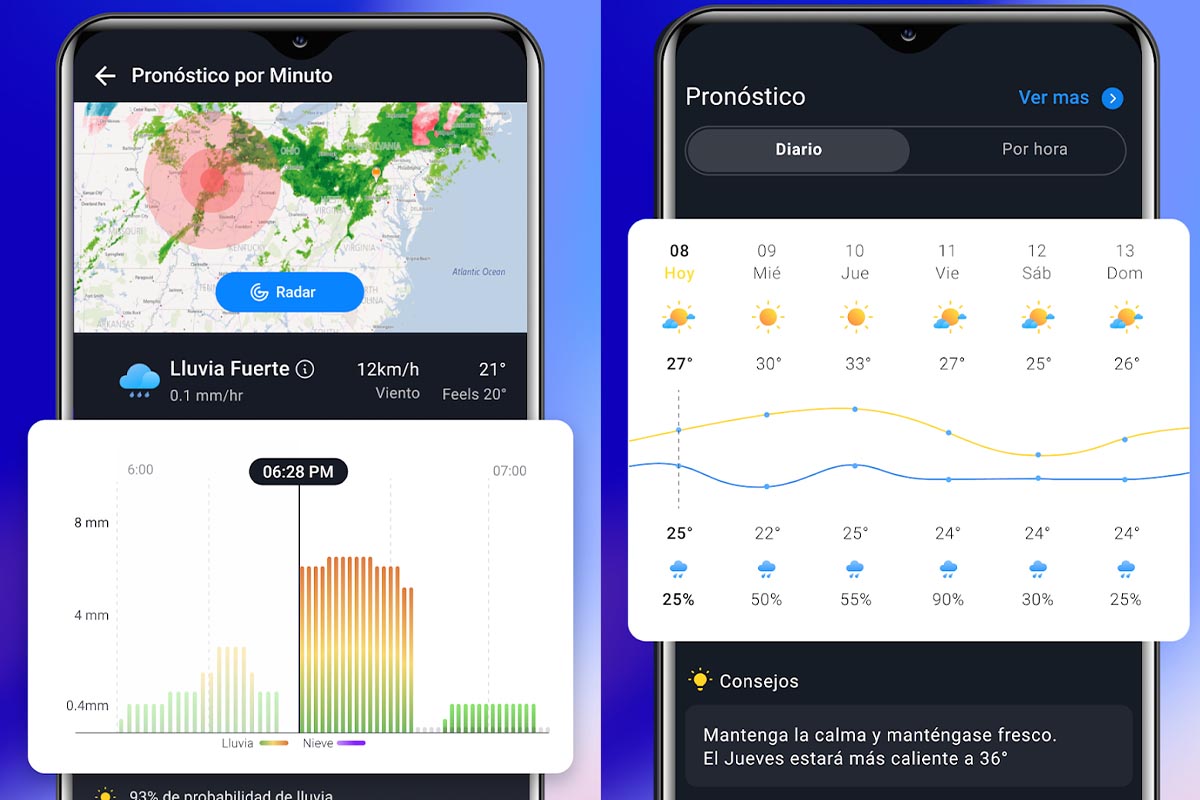Apps para saber si va a llover: 1Weather