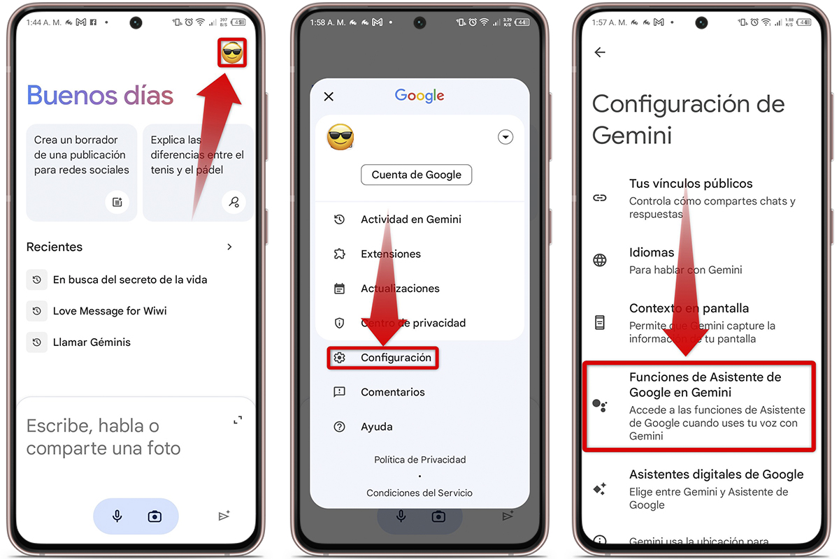 Pasos para reemplazar Google Assistant por Gemini