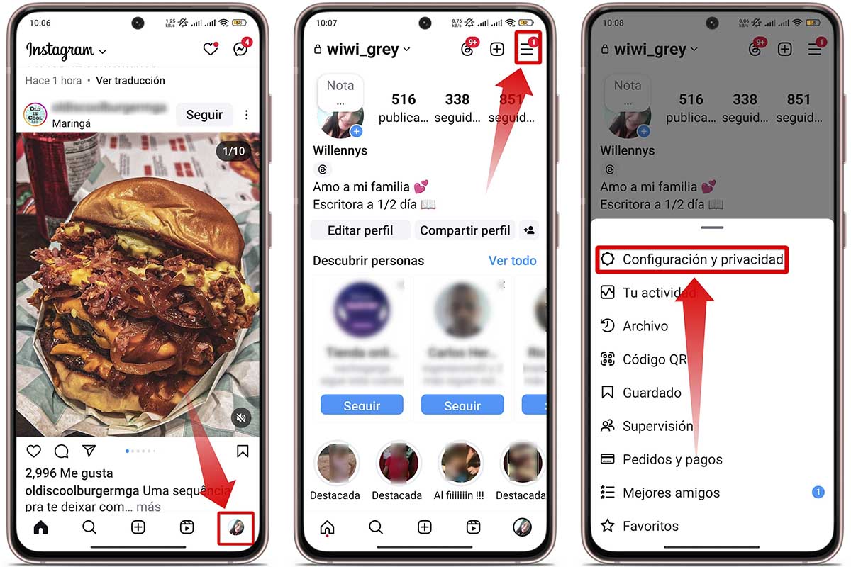 Pasos para vincular Instagram con Facebook desde mi móvil