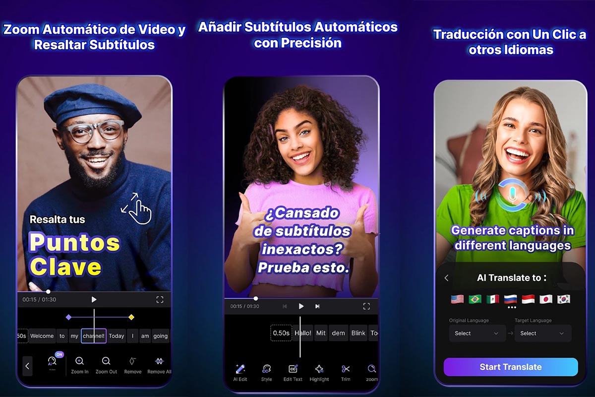 Alternativas gratis a CapCut para poner subtítulos automáticos a tus vídeos para TikTok y Reels: Blink