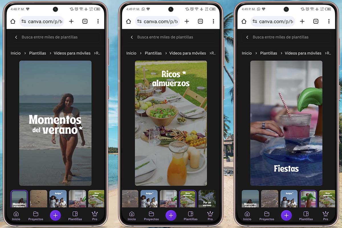 Mejores plantillas para crear TikTok con fotos y vídeos de tu verano: plantilla 1