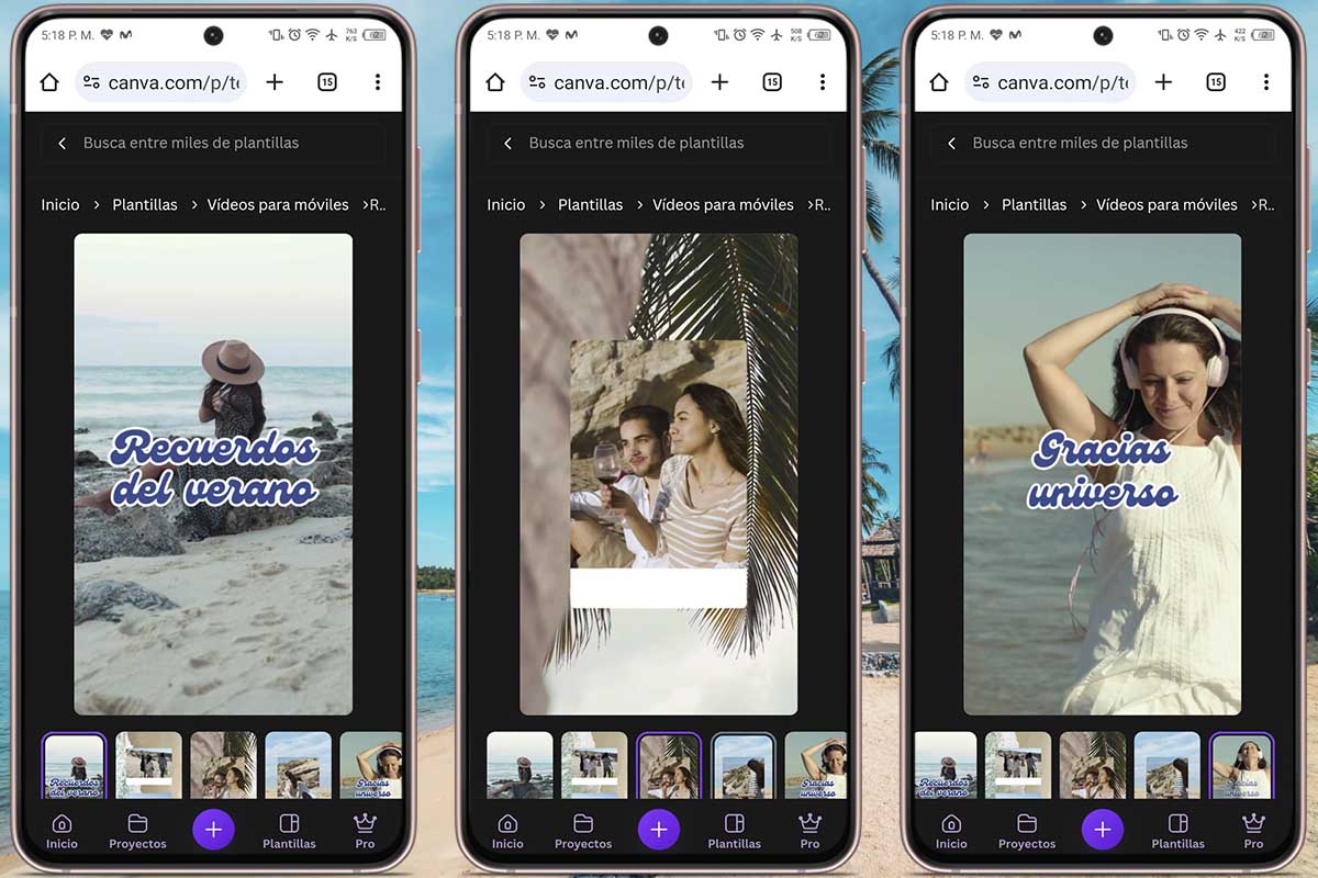 Mejores plantillas para crear TikTok con fotos y vídeos de tu verano: plantilla 5