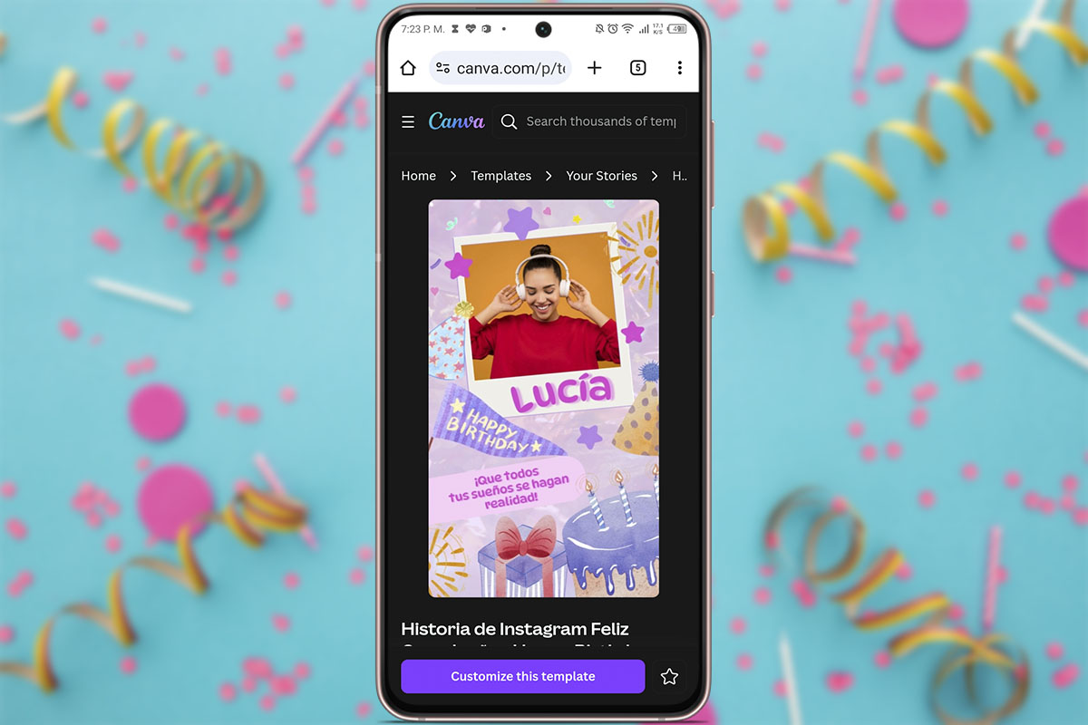 Mejores plantillas para historias de Instagram de feliz cumpleaños: plantilla 1