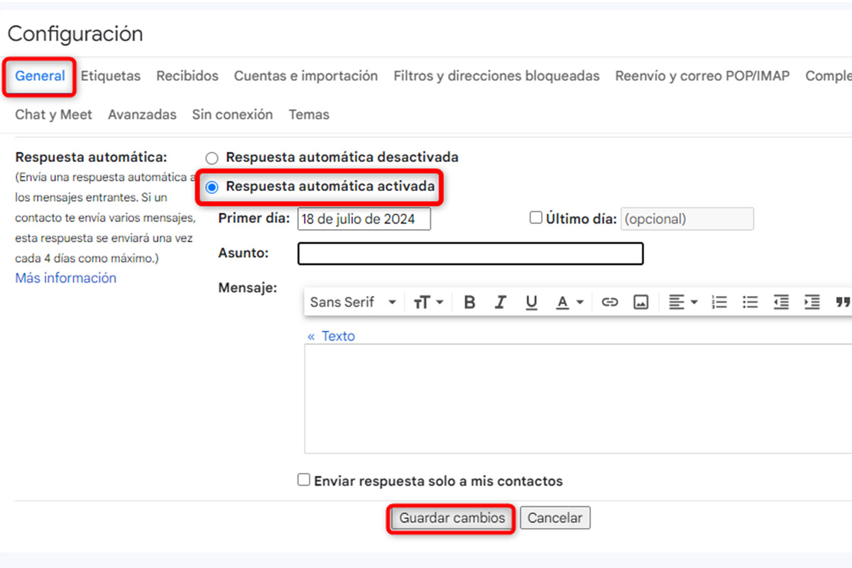 Trucos casi desconocidos para ser más productivo con la app de Gmail: respuesta automática
