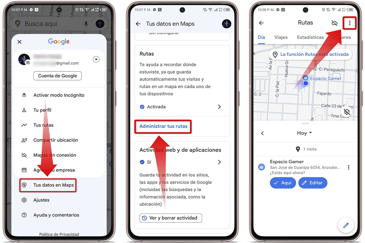 Trucos de Google Maps: borra tu historial de ubicaciones