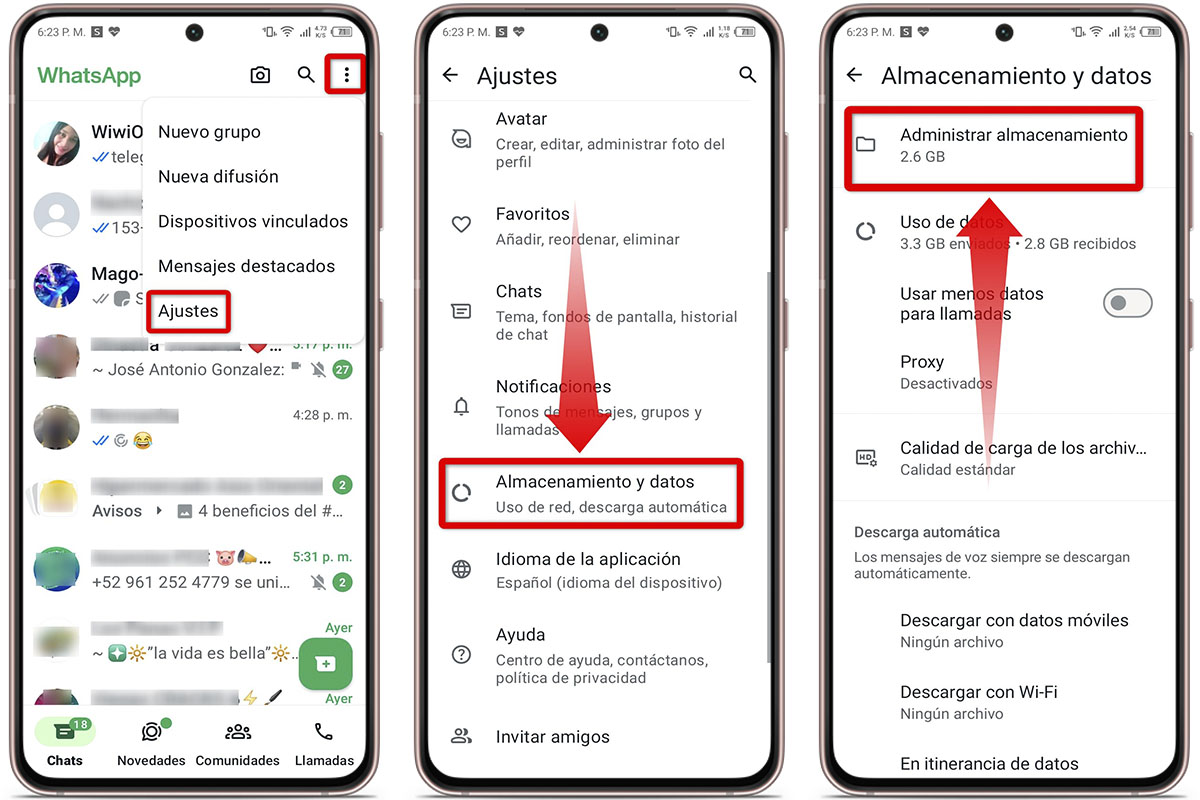 Así puedes liberar espacio de almacenamiento en WhatsApp
