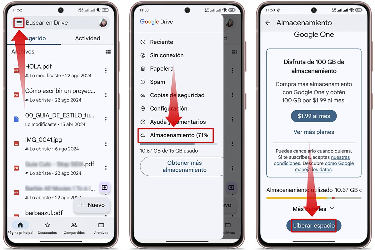 Cómo liberar espacio de Google Drive: paso a paso