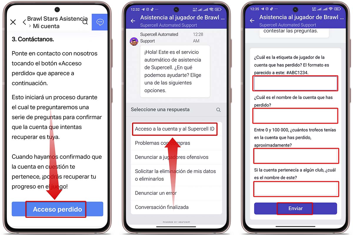 Toca en Acceso a la cuenta y al Supercell ID