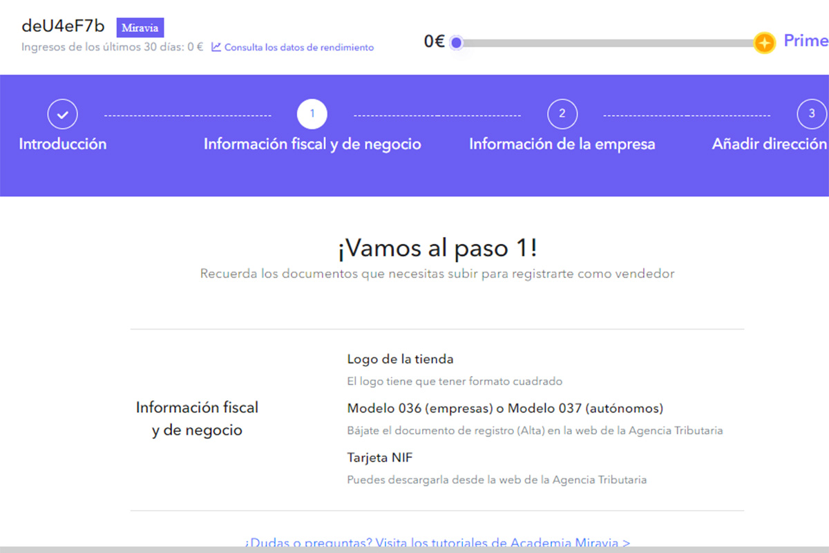 Cómo acceder a Miravia Seller Center: información comercial y fiscal