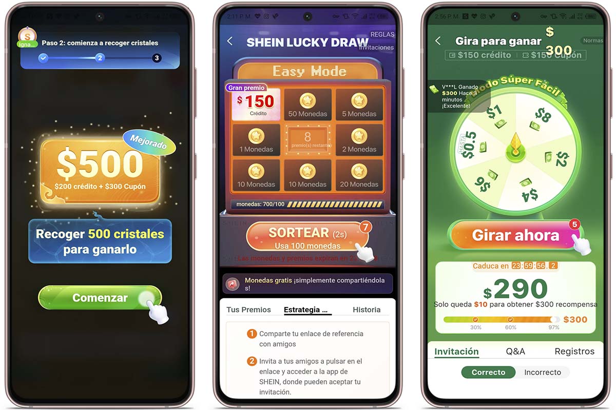 Cómo conseguir los 100 euros de la ruleta de Shein: comparte tu código en grupos