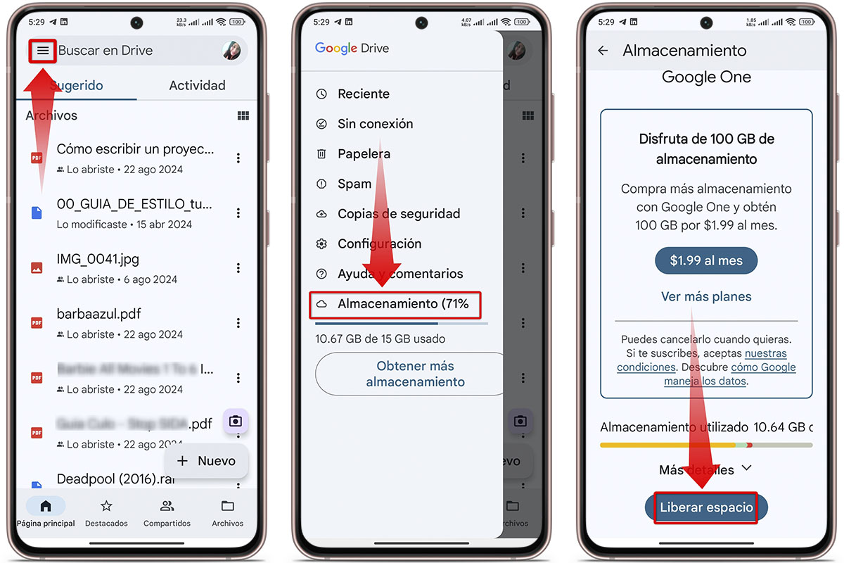 Cómo liberar espacio en tu cuenta de Google para hacer copias de seguridad de WhatsApp: limpia Drive