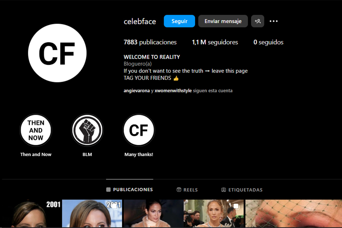 Las mejores cuentas de Instagram VS realidad para ver cómo mienten en redes sociales: Celebface