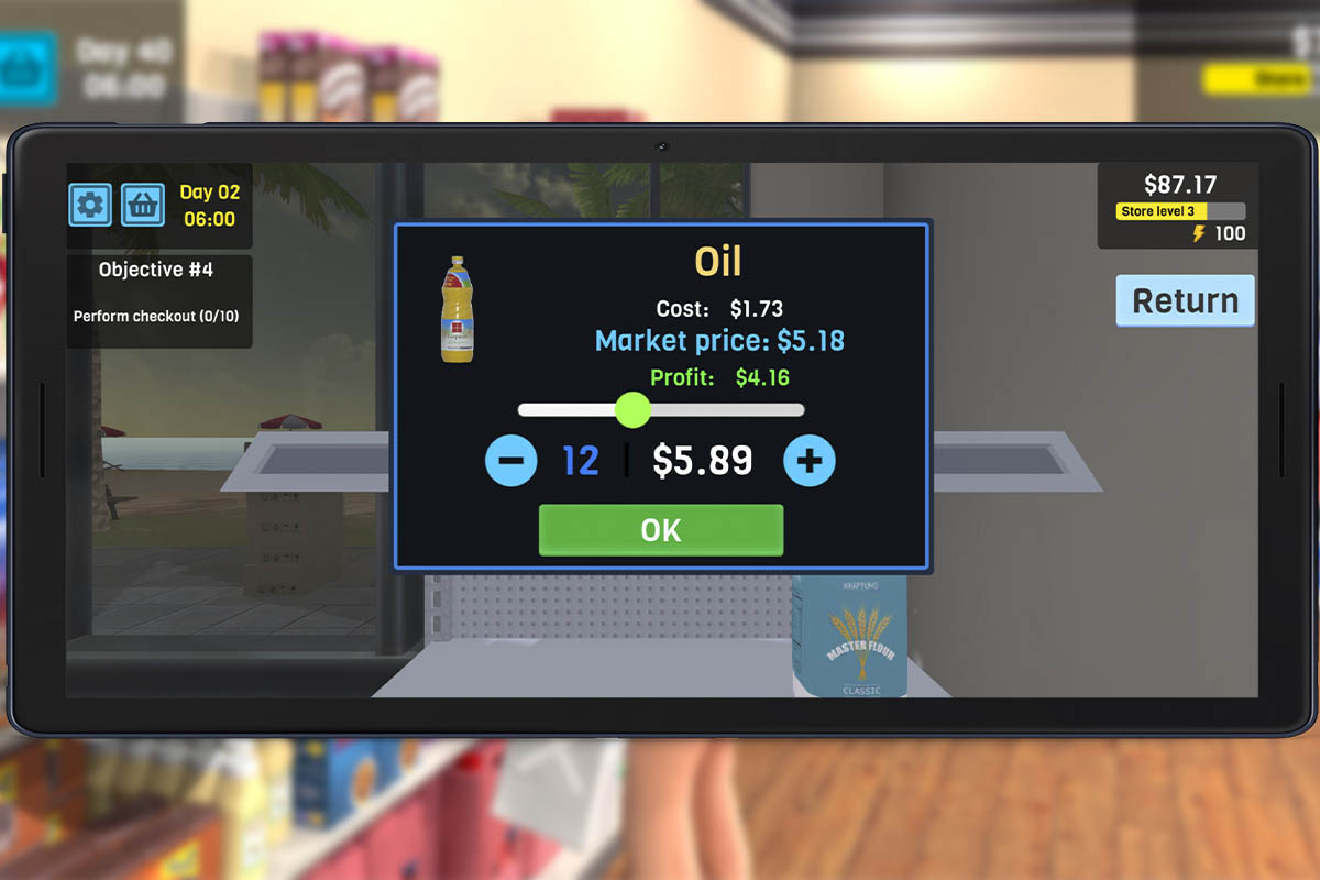 Trucos para conseguir dinero ilimitado y energía infinita en Manage Supermarket Simulator: ajusta los precios