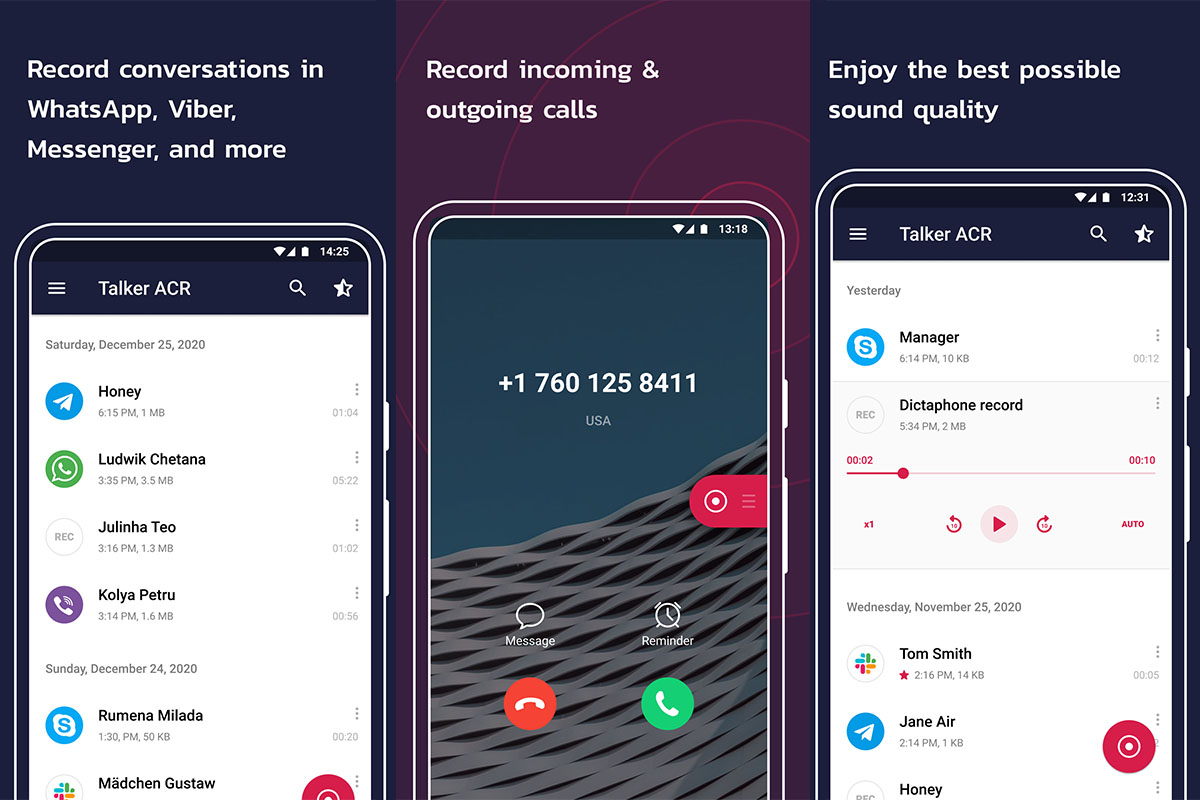 Cómo grabar llamadas de WhatsApp con aplicaciones: Talker ACR: graba llamadas