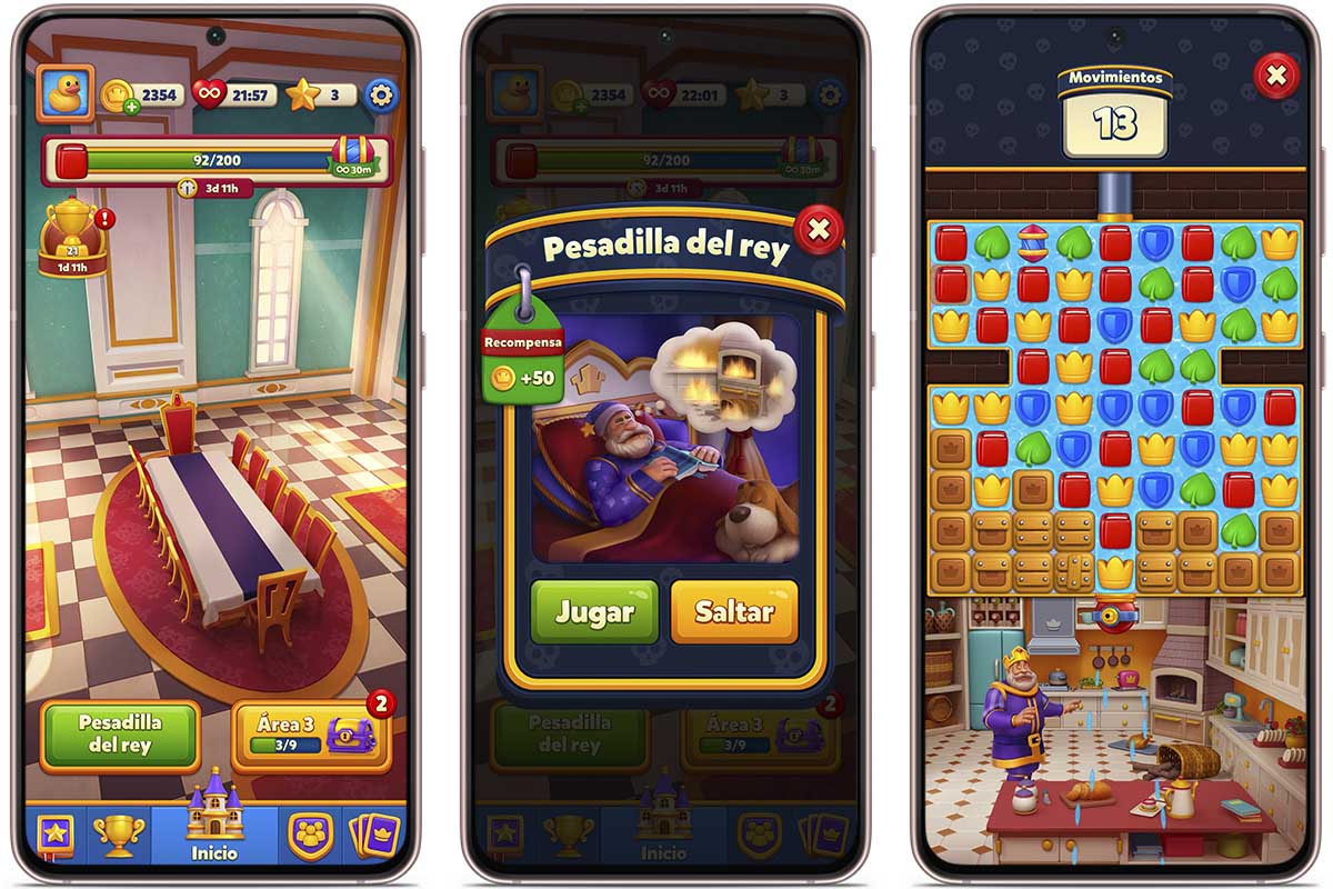 Todos los niveles de Pesadilla del Rey en Royal Match: Área 3. Comedor