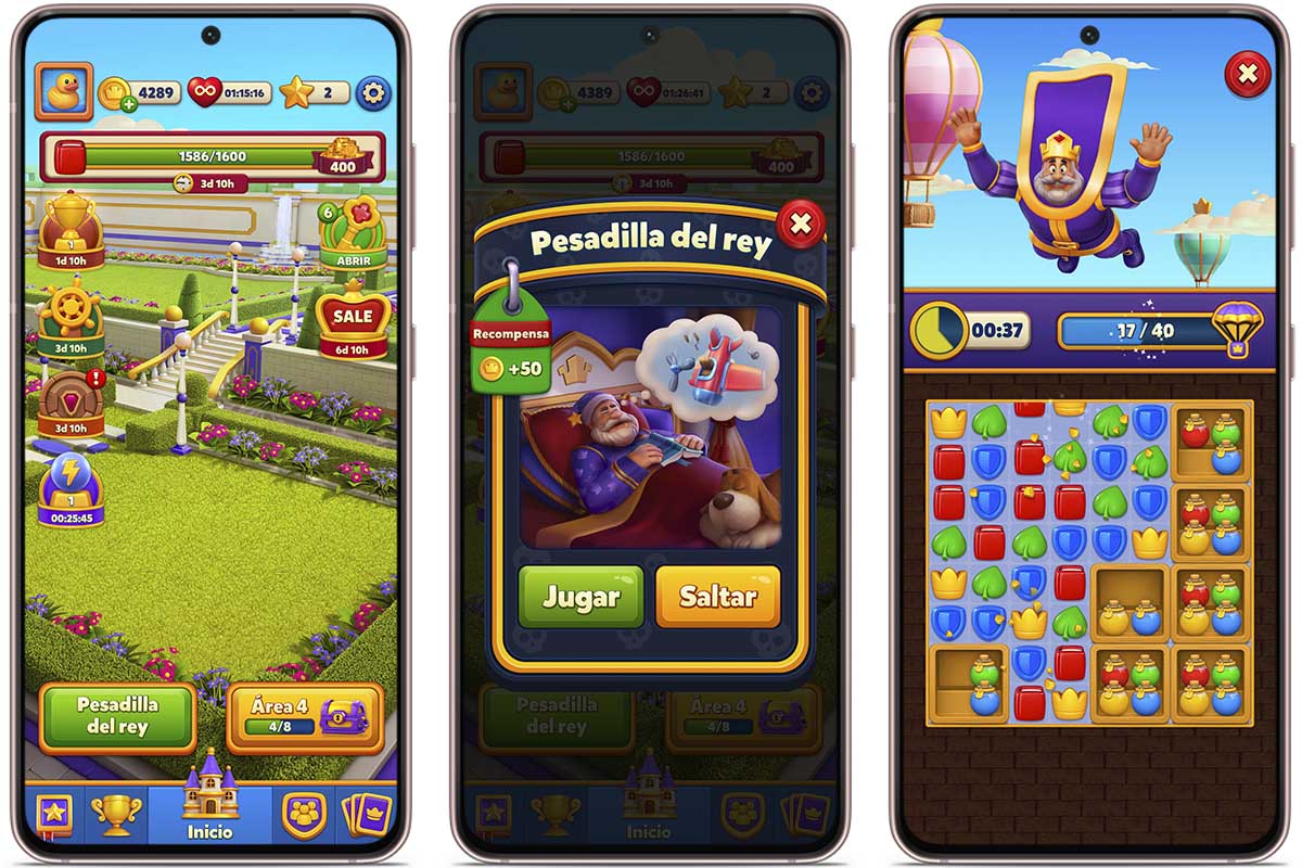 Todos los niveles de Pesadilla del Rey en Royal Match: Área 4. Jardín