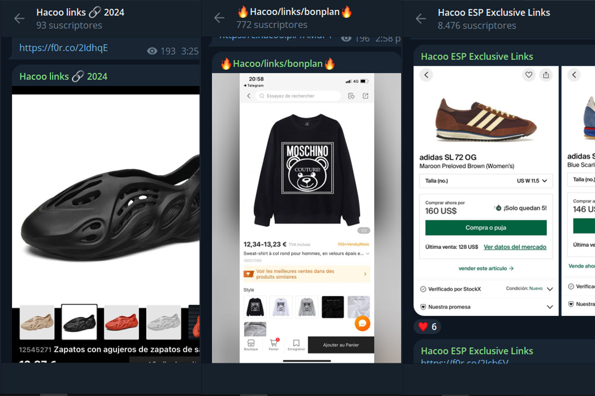 Estos son los mejores canales de Telegram con links para encontrar ropa de marca en Hacoo SaraMart
