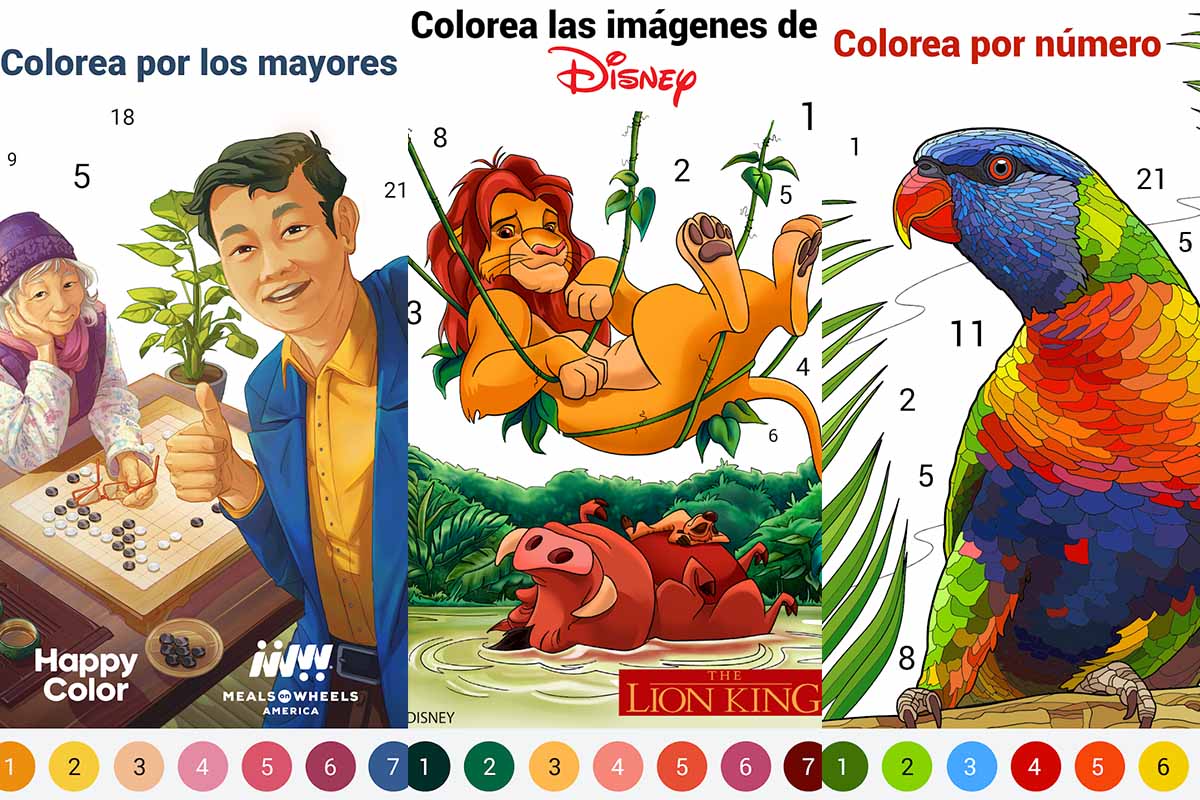 Mejores juegos de móvil para mayores: Happy Color