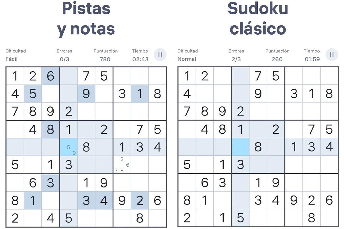 Mejores juegos de móvil para mayores: Sudoku.com