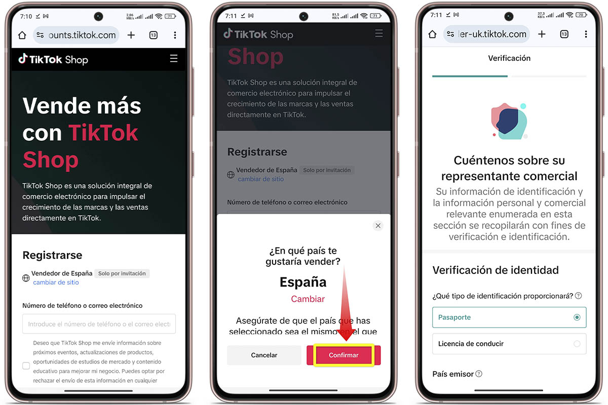 Verifica tu identidad en TikTok Shop España