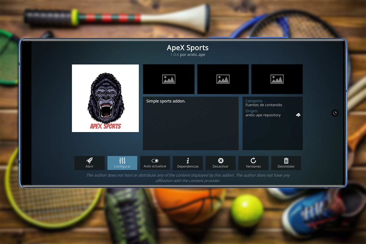 Alternativas a Cristal Azul que funciona en Kodi: Apex Sports